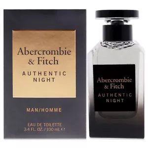 Abercrombie & Fitch Authentic Night Men Eau De Toilette Spray 3.4 oz - Picture 1 of 4
