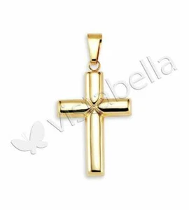 Shiny 10k Gold Bonded Reversible Religious Cross Charm-sg46 - Picture 1 of 2