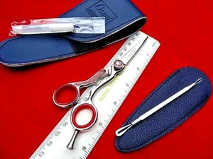 Tijeras de corte de pelo rojo plateado_ 5,5"" para peluquería/acero japonés (6"" completo) - Imagen 1 de 9