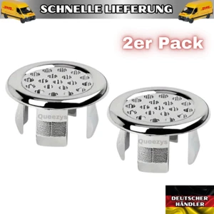 2x Waschbecken Überlauf Ring Runde Überlaufabdeckung Sieb Dekorative Küche Bad - Bild 1 von 5
