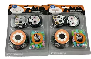 (2) Halloween Cupcake Decorating Kit, Day of the Dead Sugar Skulls Theme Parties - Picture 1 of 4