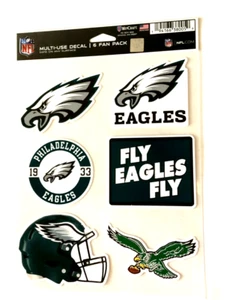 Philadelphia Eagles Multi-Use 6 Fan Pack NFL Decal Stickers NFL - Picture 1 of 1