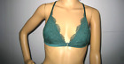 Size 34 B Front Hook Bra Victoria's Secret Dark Green Lace with Back Lace piece