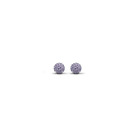 4mm Lilac Purple Crystal Stud Earrings 9ct Yellow Gold