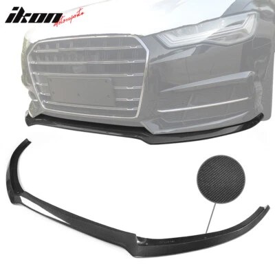 Fits 16-18 Audi A6 S6 C7 S-Line Carbon Fiber Front Bumper Lip Foto 1 de 4
