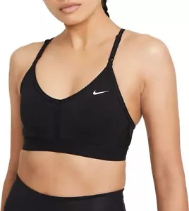 Nike Women's SZ L Dri-FIT Indy Light-Support Padded V-Neck Sports Bra CZ4456-010 - Picture 1 of 21