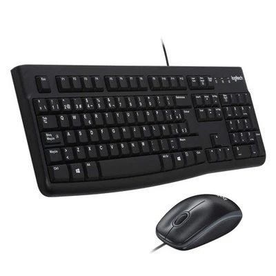 Logitech MK120 Wired Keyboard and Mouse Combo for Windows, QWERTY Spanish Layout - Image 1 of 4