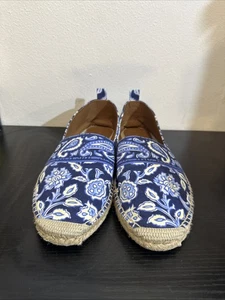 Ralph Lauren Purple Label Bosworth Paisley Twill Espadrilles Men’s 11E Wide Blue - Picture 1 of 10