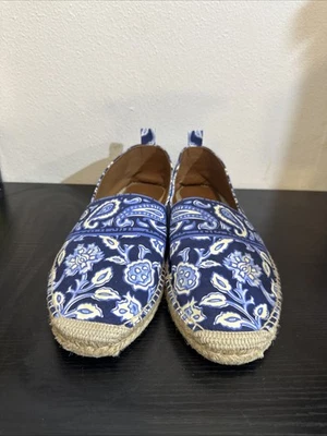 Ralph Lauren Etiqueta Púrpura Bosworth Paisley Sarga Alpargatas Hombre’s 11E Ancho Azul Foto 1 de 4