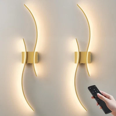 Battery Operated Wall Sconces Set of Two with Remote Control Stepless Colors ... - Image 1 of 4