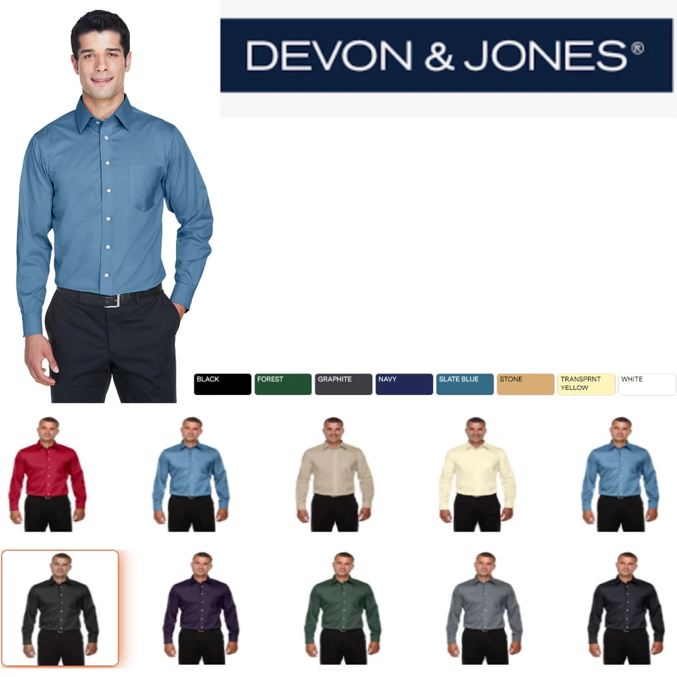 DG530 Devon & Jones Hombre Colección Tejida Sarga Elástica Sólida Foto 1 de 1
