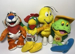Breakfast Pals Plush Figures Lot Of 4 Set Tony Tiger Cheerios Corn Flakes Dig Em - Picture 1 of 7