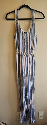 Derek Heart Women's Jumpsuit Sleeveless multi color striped Sz M - Image 1 of 4