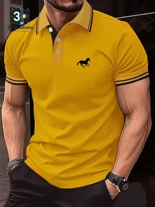 T-Shirt Uomo Polo Maniche Corte Casual Bottoni Taglie S-3XL Super Large - Imagen 1 de 10