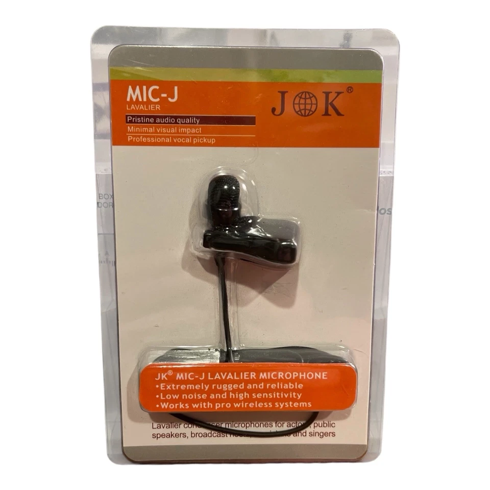 JK MIC-J Black Clip-On Lavalier Omnidirectional Condenser Microphone t4 Plug NEW - Image 1 of 1