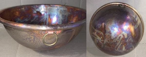 14"x6" Heavy Copper Bowl Rolled Edge Culinary Arts / Candy Making Made in France - Picture 1 of 14