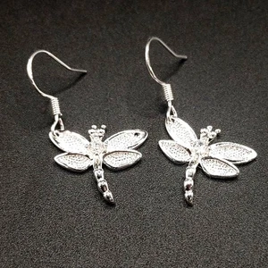 925 Silber Libelle Ohrringe CZ Diamant Boho Vintage Style Jubiläum Geburtstag NEU - Bild 1 von 5