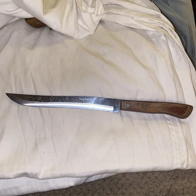 "Cuchillo de chef dentado Regent Sherwood de colección 13"" madera acabado hecho en Japón" Foto 1 de 4