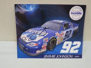 NASCAR Jimmie Johnson 2001 Excedrin 92 handsignierte Fotokarte - Bild 1 von 2