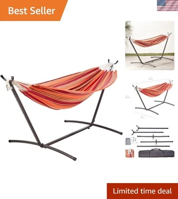 Hamaca de acero de 9 pies con soporte para 2 personas con estuche de transporte capacidad 450 lb Foto 1 de 4