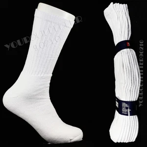 Talla 13-15, 10-13 Hombres Grandes y Altos Pesados Gruesos Algodón Todos los Días Calcetines Crew Blancos - Imagen 1 de 1