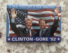 Bill Clinton Al Gore 92 Rectangular Presidential Campaign Button