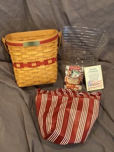 Longaberger Glad Tidings Basket 1998 Liner & Plastic Protector - Picture 1 of 6