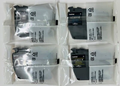 Nueva bolsa de cartuchos de tinta genuina Brother LC3011 negra cian magenta amarilla Foto 1 de 2