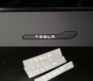 4X Reflective Tesla Door Handle Stickers Fits Model 3 / Model Y - Picture 1 of 3