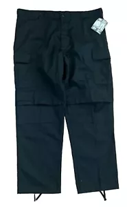 Rothco BDU Cargo Pants XL 39-43 Waist 32 Inseam Military Security 7971 Black - Picture 1 of 11