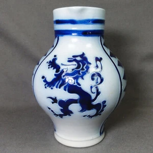 Goebel Merkelbach Salzglasur Glazed Pitcher Cobalt Blue Lion Diamonds 1L 7.25" - Picture 1 of 10