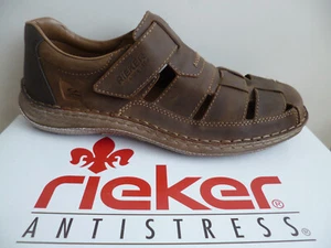 Rieker Men's Shoes Slipper Sneakers Half Shoes Leather Brown 03078 NEW - Picture 1 of 6