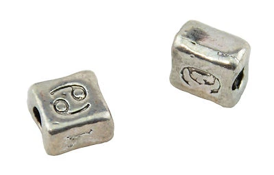 10 Silver Colour Metal Heavy Flat Square Spacer Beads -59004-219 - Image 1 of 2