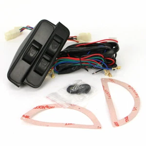 Universal 3 Rocker Switch Kit Door Lock Power Windows 24V Black For Two Doors - Picture 1 of 8