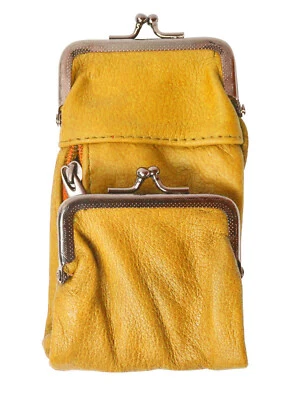 Genuine Leather Cigarette Double Clasp Zip Coin Carrying Case Many Colors - Image 1 of 4
