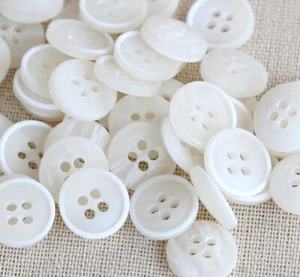 100pcs 15/32 Inch11.5mm Small Size Round Resin Buttons 4-Hole Flatback White ... - Picture 1 of 5