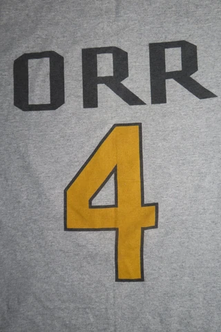 Old Time Hockey BOBBY ORR No 4 BOSTON BRUINS (MED) T-Shirt Jersey GRAY Cover