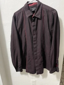 STRUCTURE Dark Wine Color Long Sleeve Shirts for Men. SIZE L/G# 3 - Picture 1 of 10