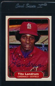 1982 Fleer #118 Tito Landrum Cardinals Signed Auto *50018