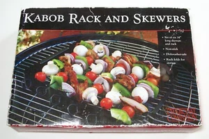 Kabob Rack and Six Skewers 14" Long BBQ Grilling Charcoal Companion Never Used - Picture 1 of 5