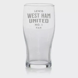 West Ham United No. 1 Fan, Personalised Pint Glass, , Free P&P - Picture 1 of 1