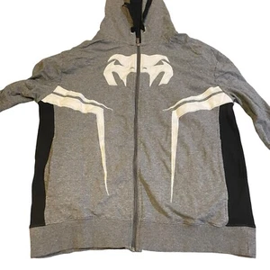 Venum Shockwave Full Zip Hoodie Gray Black White Mens 2XL (42x26) - Picture 1 of 7