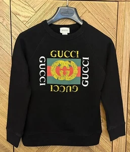 Suéter Jersey Gucci Junior Negro Logo 100% Auténtico En muy buena condición Edad 8 - Imagen 1 de 6