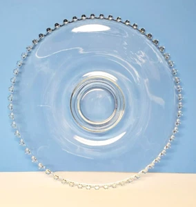Vintage Imperial Glass Serving Platter Candlewick Pattern Beaded Edge 14 Inch - Picture 1 of 5