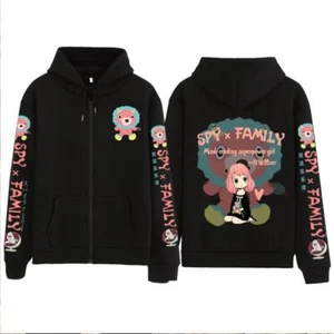 SPYxFAMILY Anime Manga Kapuzen Sweatshirt Hoodie Jacke Jacket Hooded Coat Black - Picture 1 of 4