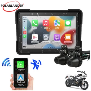5" Portable Navigator GPS Waterproof Motorcycle Touch w/ Front/Rear Cam Wireless - Picture 1 of 22