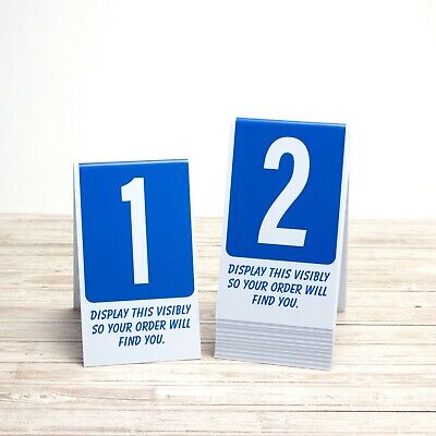 Table Numbers 1-50, Blue W/ White Number, Tent Style, Free Shipping • 99.53£