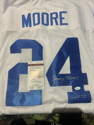 Lenny Moore Colts Custom Jersey With “HOF 75” Inscrip JSA Coa - Image 1 of 4