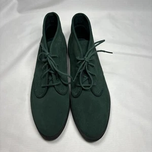 Keds Womens Size 7.5 Green Suede Shoes Lace Up Desert Boots Chukka Vintage 80s - Picture 1 of 12