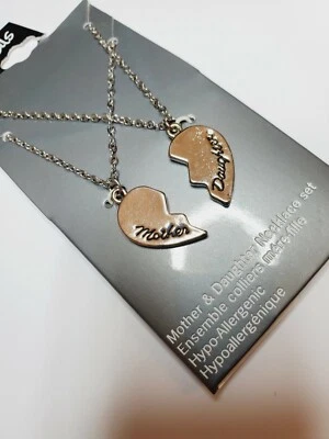 George Essentials Mother Daughter Necklace Set Silver Tone 16 In W Extender New - Image 1 of 2